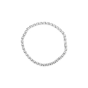 10K White Gold 3.00 Cttw Miracle Set Diamond Bezel Link Style Tennis Bracelet (H - I Color, I2 - I3 Clarity) - 7.5" - Rieworkes