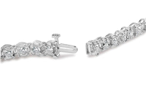 10K White Gold 3.00 Cttw Miracle Set Diamond Bezel Link Style Tennis Bracelet (H - I Color, I2 - I3 Clarity) - 7.5" - Rieworkes