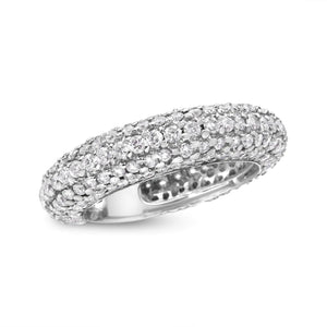 14K White Gold 2 1/2 Cttw Round - Cut Diamond Cluster Band Ring (H - I Color, SI1 - SI2 Clarity) - Rieworkes