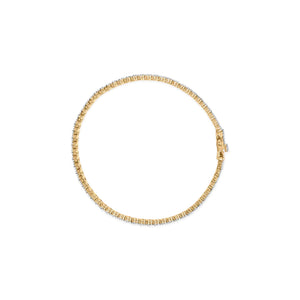 14K Yellow Gold 4.00 Cttw Diamond Trio Cluster Link Bracelet (H - I Color, I1 - I2 Clarity) - 7" - Rieworkes