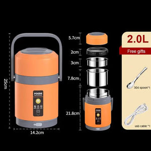 2L USB Electric Heated Lunch Box - Rieworkes