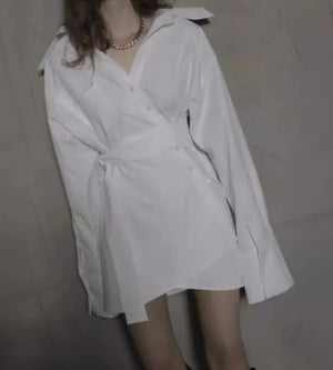 Irregular Shirt Dress for Women's Fashion