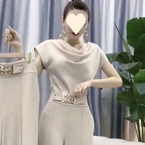 2023 Women's Casual Wide-Leg Skirt Set for Summer