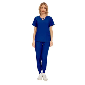 Stretch Women Slim Fit Scrubs Medical Uniforms Set