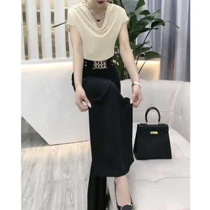 2023 Women's Casual Wide-Leg Skirt Set for Summer