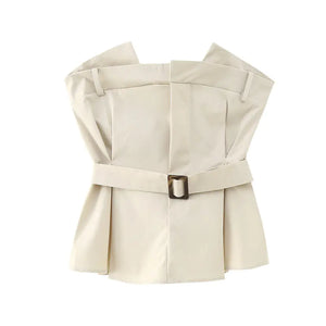 2023 Summer Y2K Chic Ruffled Top and Skirt Set