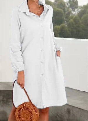 Long Sleeve Solid Color Cardigan and Skirt Set for Women