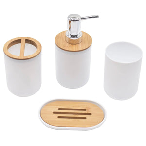 Light Luxury Bamboo Wood Bathroom Set