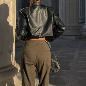 Leather Cropped Jacket