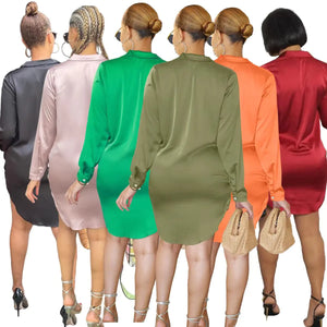 MH82098 Women's Casual Layered Shirt Dress