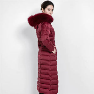 Luxury Women's Winter Coat with Fox Fur Collar