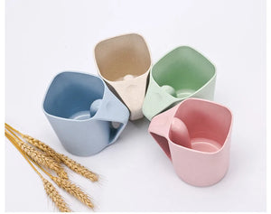 Wheat Square Mouth Oblique Toothbrush Cup