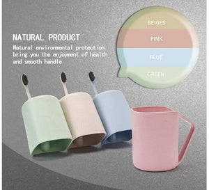 Wheat Square Mouth Oblique Toothbrush Cup