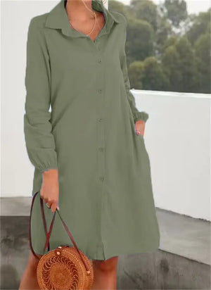 Long Sleeve Solid Color Cardigan and Skirt Set for Women