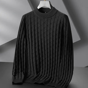 Plus Size Men's Loose Knit Round Neck Sweater