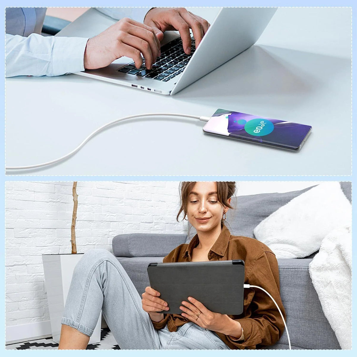 10 PACK For Samsung USB - C to USB - C Fast Charge Cable Charging Cord Type Charger - Rieworkes