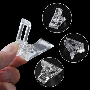 10 PCS Nail Tips Clip Quick Building Poly Builder Gel DIY Extension Clamp Clips - Rieworkes
