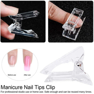 10 PCS Nail Tips Clip Quick Building Poly Builder Gel DIY Extension Clamp Clips - Rieworkes