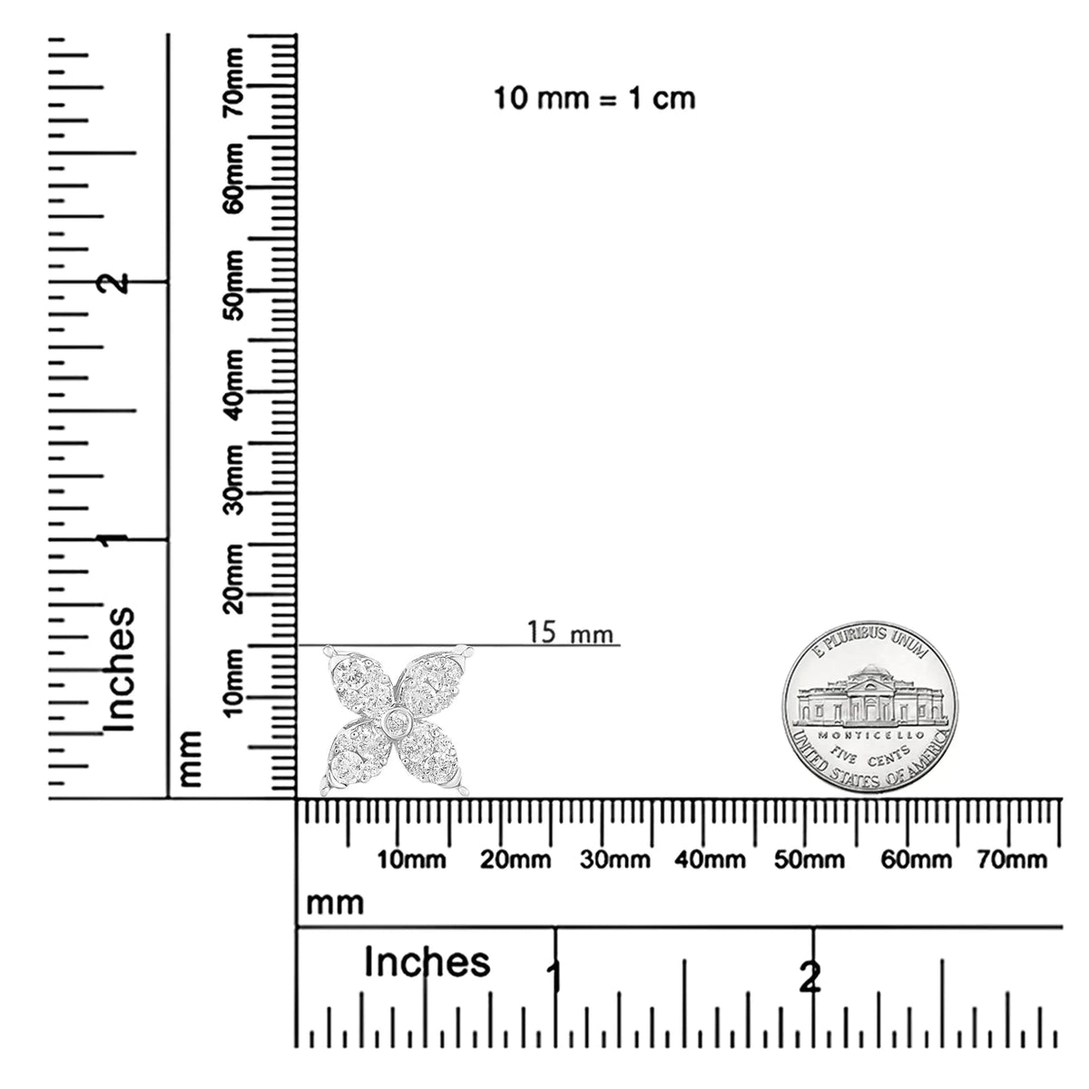 10K White Gold 1/2 Cttw Brilliant Round Diamond Marquise Shaped 4 Leaf Clover Adjustable 16 - 18&quot; Inch Pendant Necklace (I - J Color, I1 - I2 Clarity) - Rieworkes