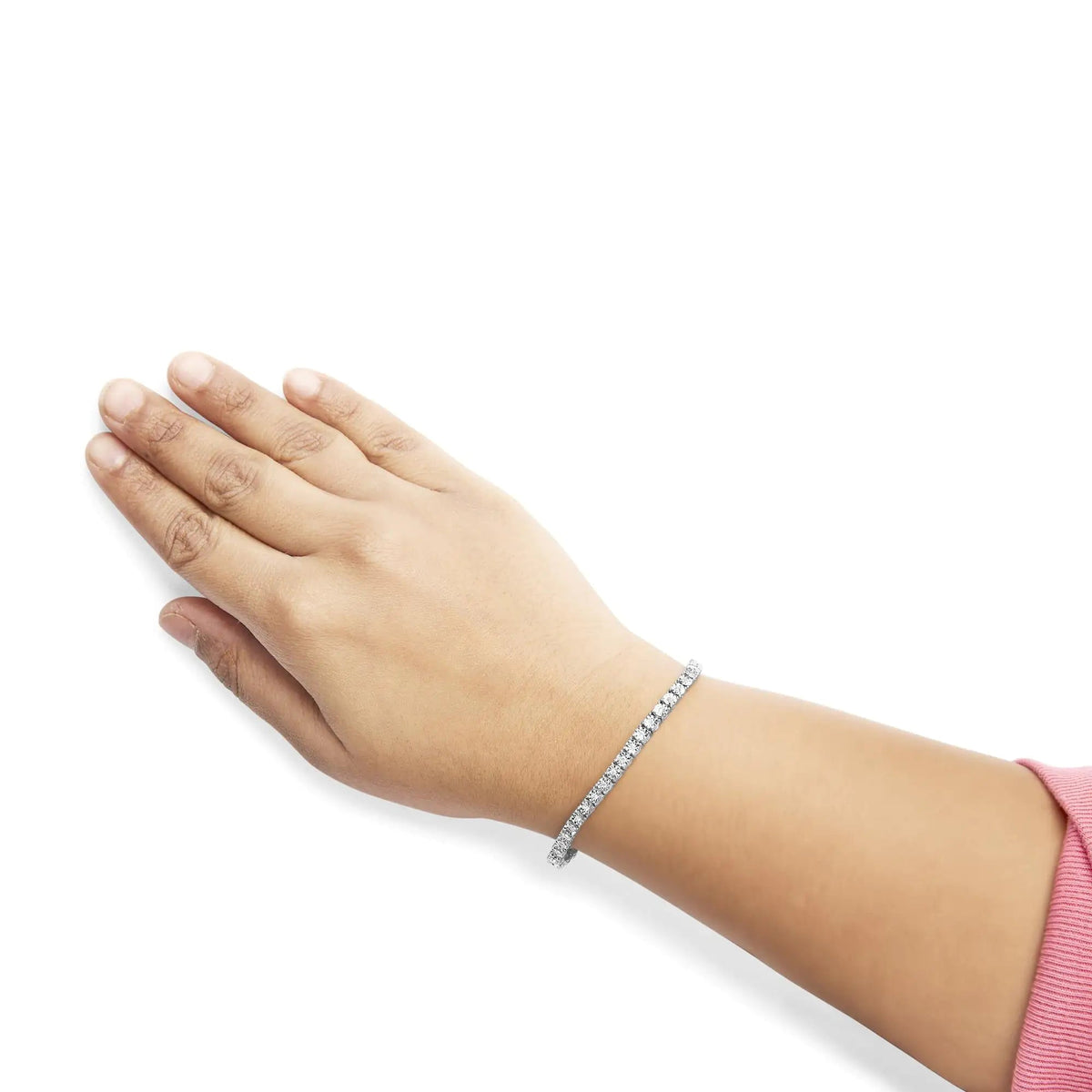 10K White Gold 1/2 Cttw Real Diamond Illusion - Set Miracle Plate Tennis Bracelet (I - J Color, SI2 - I1 Clarity) - Size 7.5&quot; - Rieworkes