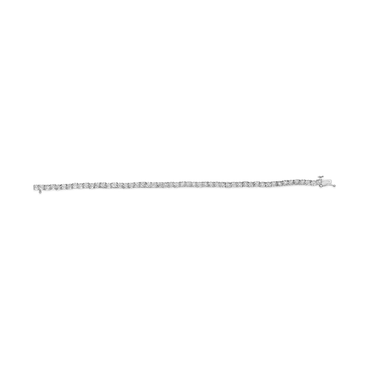 10K White Gold 1/2 Cttw Real Diamond Illusion - Set Miracle Plate Tennis Bracelet (I - J Color, SI2 - I1 Clarity) - Size 7.5&quot; - Rieworkes