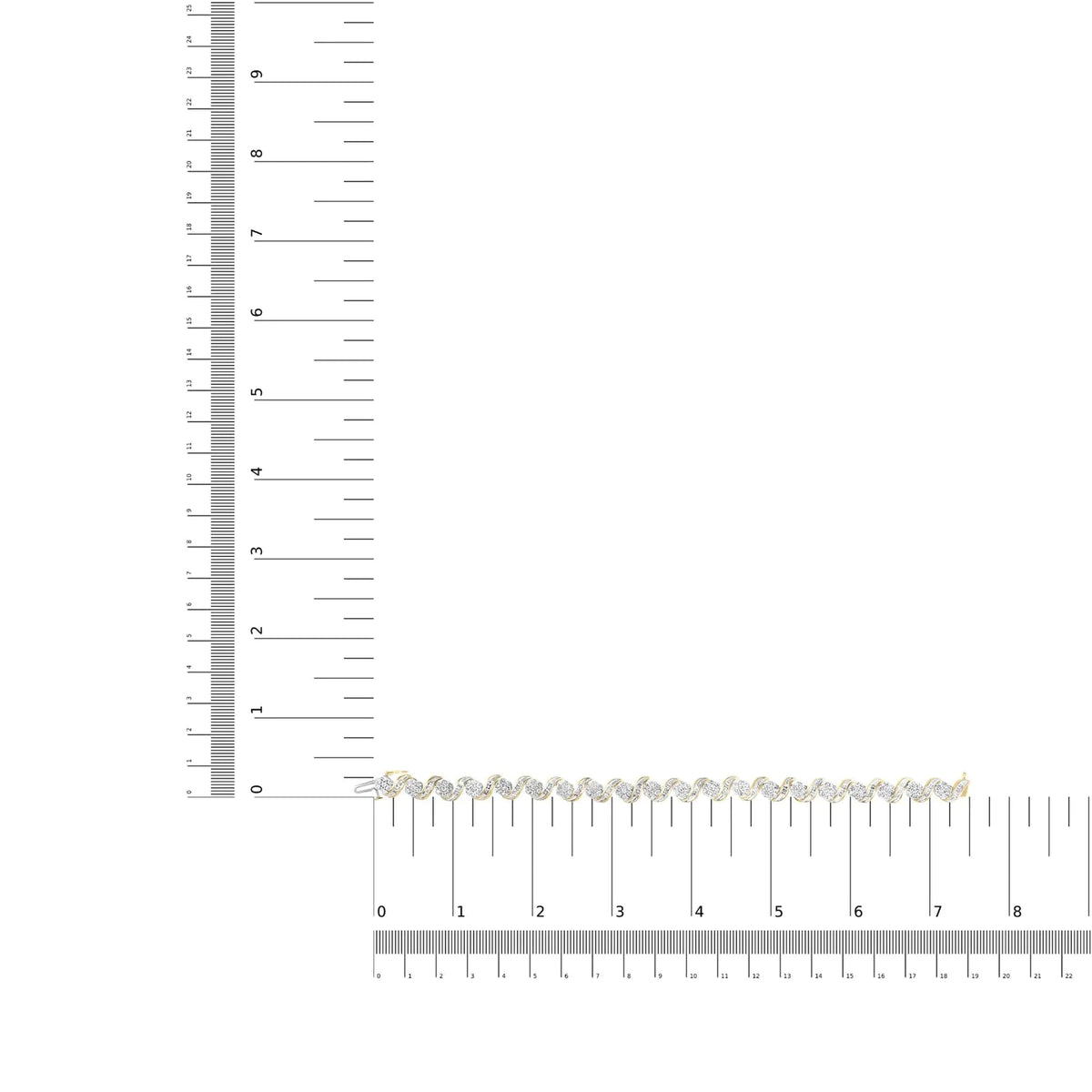 10K Yellow Gold 4.00 Cttw Diamond Floral Design Spiral Link 7.50" Bracelet (I - J Color, I2 - I3 Clarity) - Rieworkes