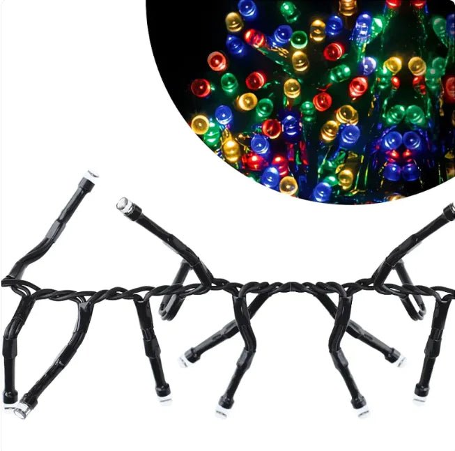 10M LED String Lights with 100 Flashing Bulbs & Black Wire - Rieworkes
