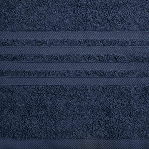 12 Pcs Bath Towel Set for Bathroom Wealuxe Collection 100% Cotton Soft Navy Blue - Rieworkes