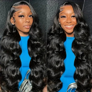 13x6 HD Lace Front Wigs Human Hair Pre Plucked 180% Density Body Wave Closure Wigs Human Hair for Women Human Hair Wig with Baby Hair Natural Color 24 Inch 13x6 Body Wave Human Hair Wig - Rieworkes
