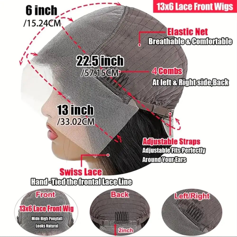 13x6 HD Lace Front Wigs Human Hair Pre Plucked 180% Density Body Wave Closure Wigs Human Hair for Women Human Hair Wig with Baby Hair Natural Color 24 Inch 13x6 Body Wave Human Hair Wig - Rieworkes