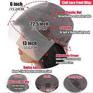 13x6 HD Lace Front Wigs Human Hair Pre Plucked 180% Density Body Wave Closure Wigs Human Hair for Women Human Hair Wig with Baby Hair Natural Color 24 Inch 13x6 Body Wave Human Hair Wig - Rieworkes