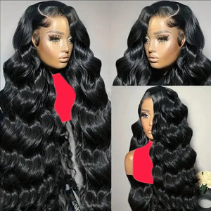 13x6 HD Lace Front Wigs Human Hair Pre Plucked 180% Density Body Wave Closure Wigs Human Hair for Women Human Hair Wig with Baby Hair Natural Color 24 Inch 13x6 Body Wave Human Hair Wig - Rieworkes