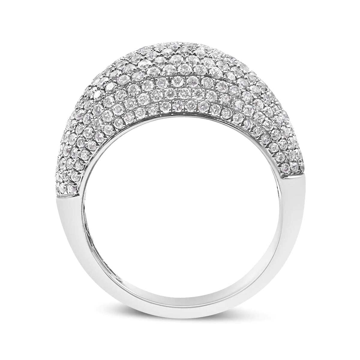 14K White Gold 1 3/4 Cttw Round - Cut Diamond Cluster Band Ring (G - H Color, SI1 - SI2 Clarity) - Rieworkes