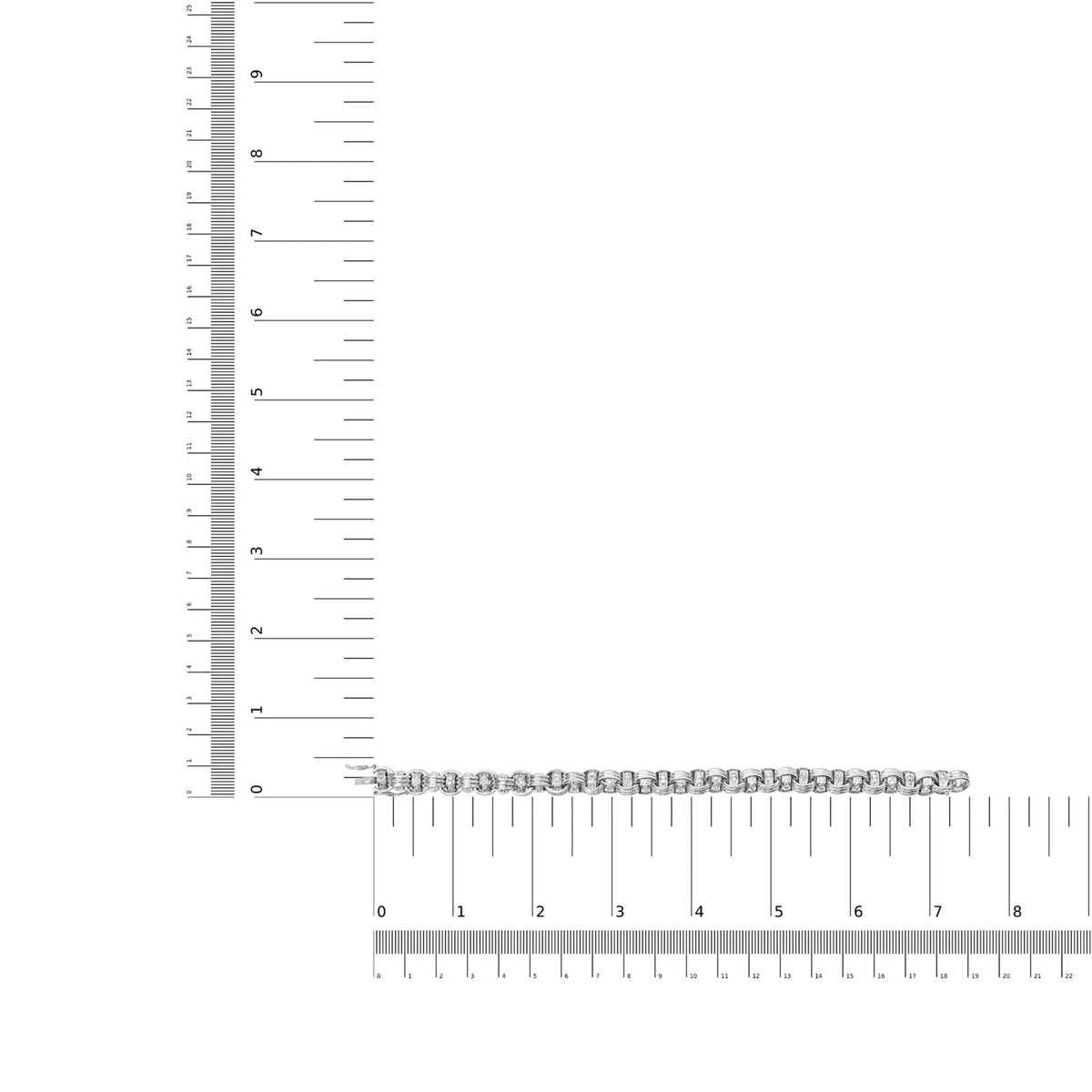 14K White Gold 1/2 Cttw Diamond Knotted Byzantine Link Bracelet (H - I Color, I2 - I3 Clarity) - 7&quot; Inches - Rieworkes