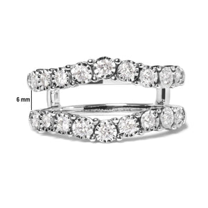 14k White Gold 1/2 Cttw Miracle Set Diamond Enhancer Wrap Ring Guard (H - I Color, I1 - I2 Clarity) - Rieworkes