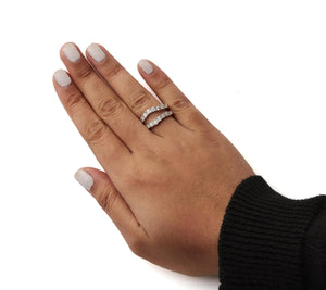 14k White Gold 1/2 Cttw Miracle Set Diamond Enhancer Wrap Ring Guard (H - I Color, I1 - I2 Clarity) - Rieworkes