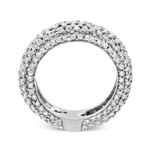14K White Gold 2 1/2 Cttw Round - Cut Diamond Cluster Band Ring (H - I Color, SI1 - SI2 Clarity) - Rieworkes