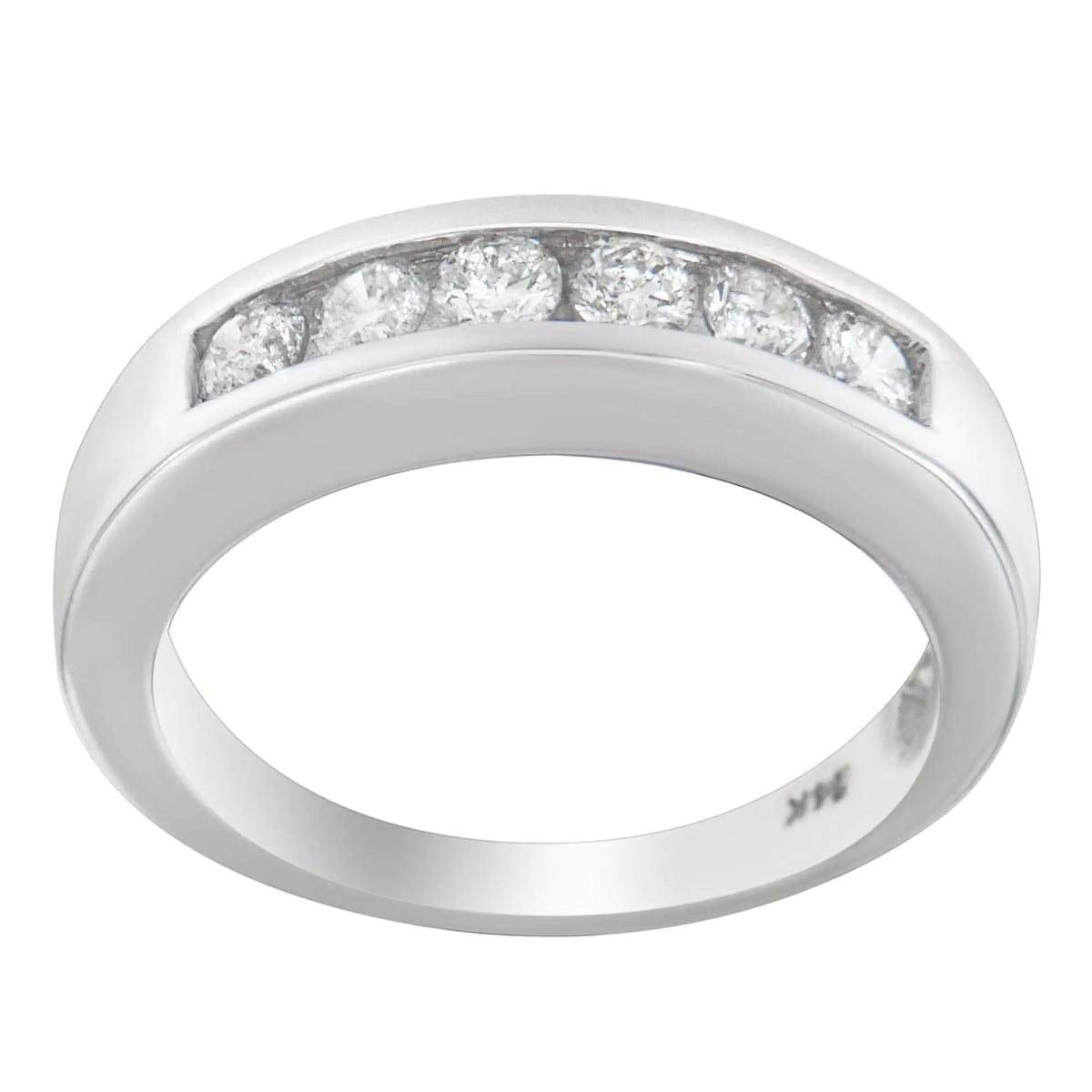 14K White Gold 3/4ct. TDW Diamond Channel Band Ring (H - I, I1 - I2) - Rieworkes