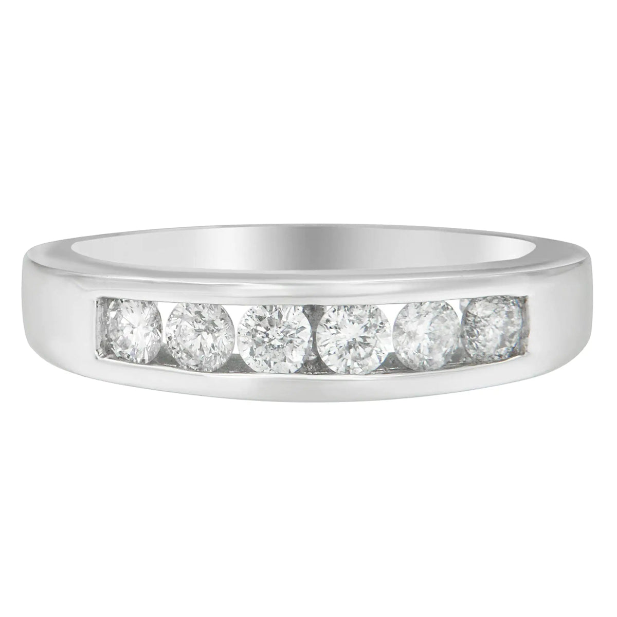 14K White Gold 3/4ct. TDW Diamond Channel Band Ring (H - I, I1 - I2) - Rieworkes