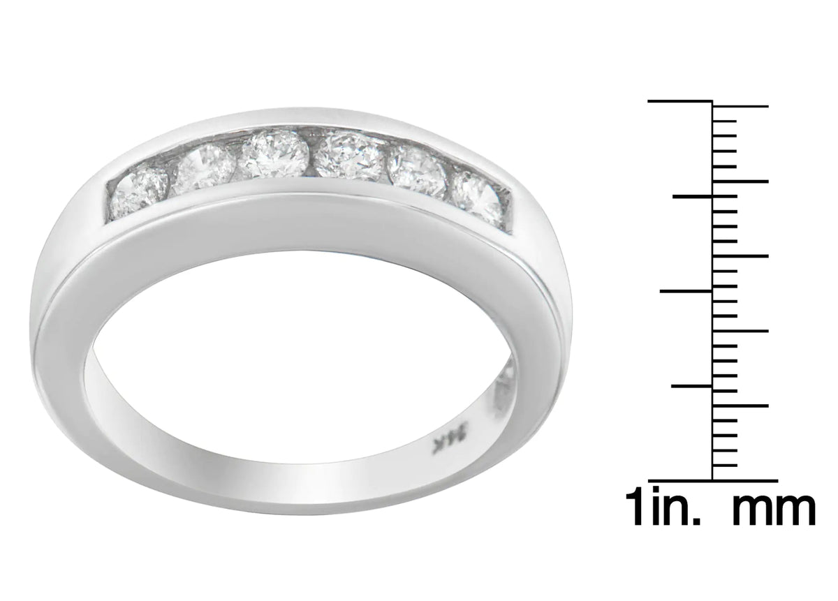 14K White Gold 3/4ct. TDW Diamond Channel Band Ring (H - I, I1 - I2) - Rieworkes