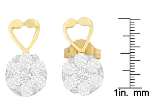 14K Yellow Gold 1ct. TDW Round - cut Diamond Earrings (I - J,SI2 - I1) - Rieworkes
