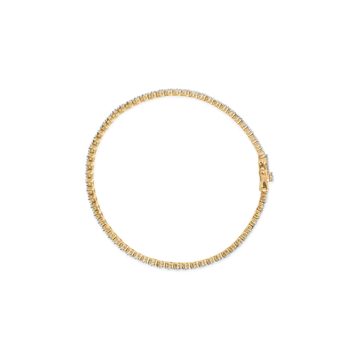 14K Yellow Gold 4.00 Cttw Diamond Trio Cluster Link Bracelet (H - I Color, I1 - I2 Clarity) - 7&quot; - Rieworkes