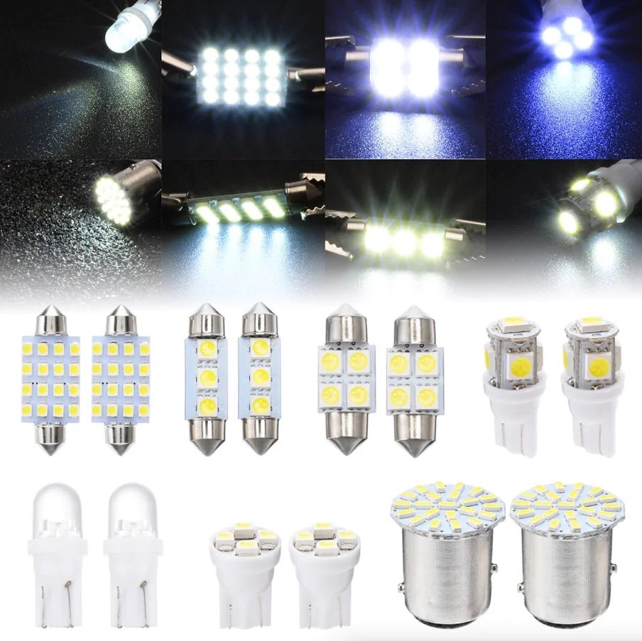 14Pcs T10 36mm LED Interior Car Accessories Kit Map Dome License Plate Lights - Rieworkes