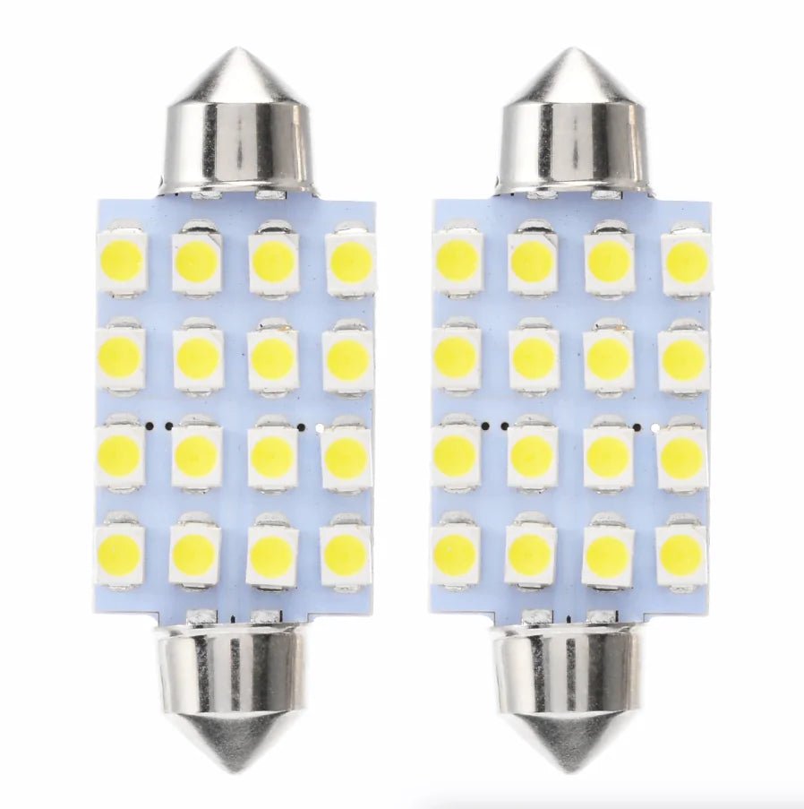 14Pcs T10 36mm LED Interior Car Accessories Kit Map Dome License Plate Lights - Rieworkes