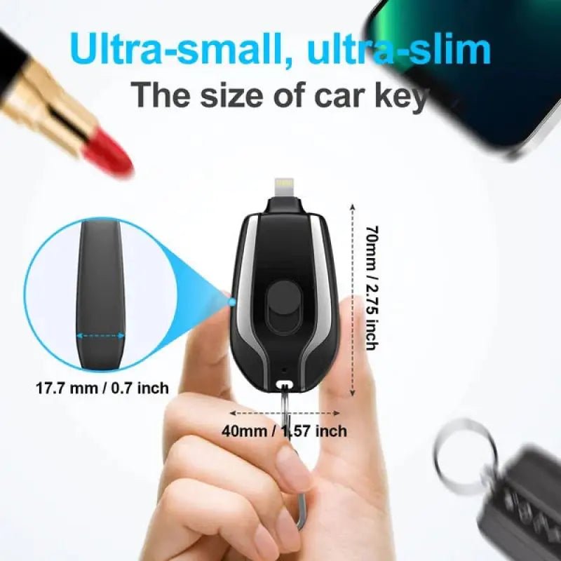 1500mAh Iphone Portable Charger Keychain Charger With Type - C - Rieworkes