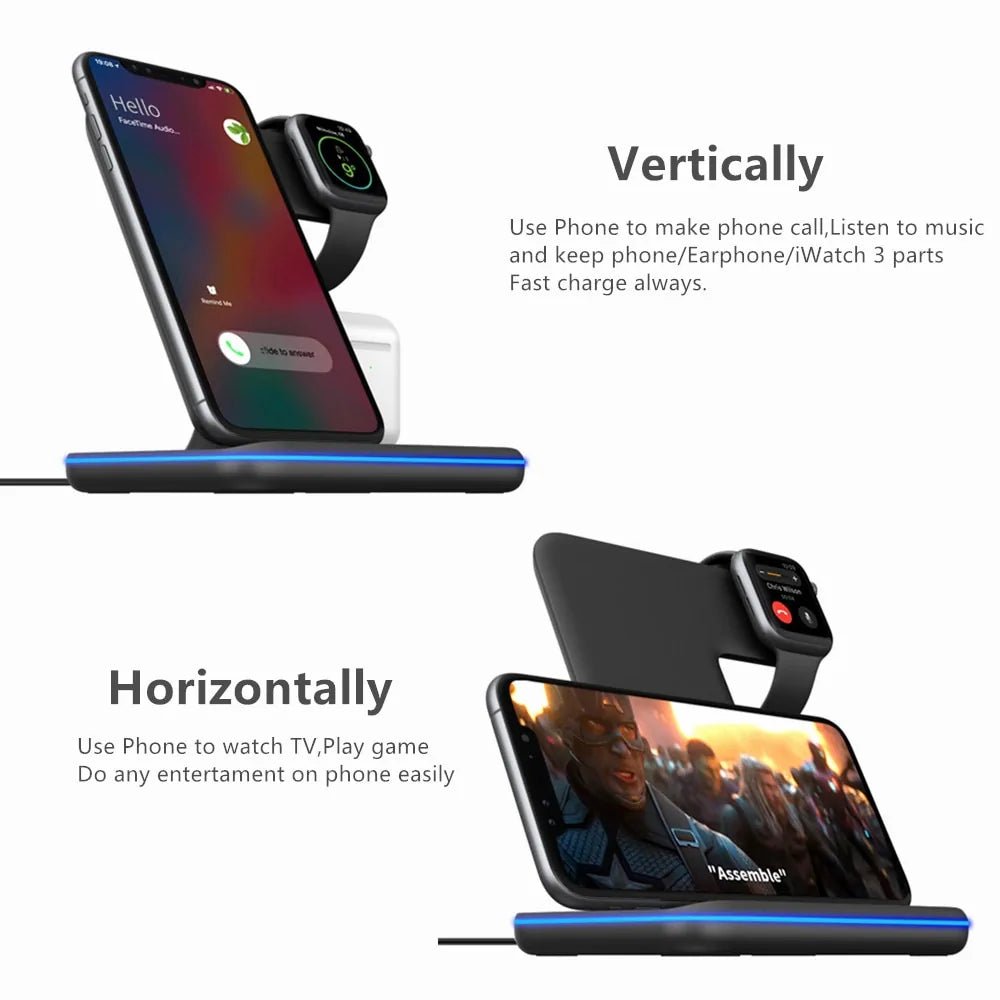 15W Qi Wireless Charger for iPhone, Samsung, Apple Watch, Airpods - Rieworkes