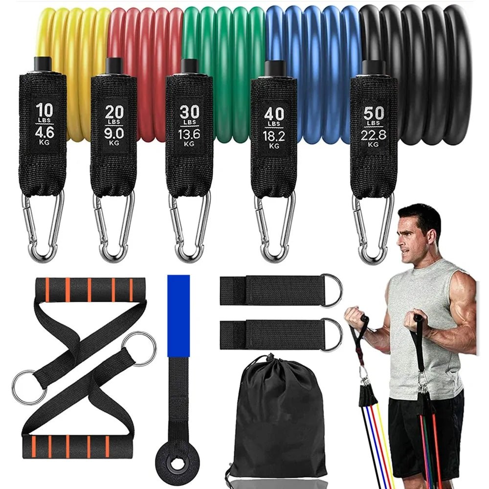 16PCS Resistance Band Set: Home Gym Fitness Training - Rieworkes