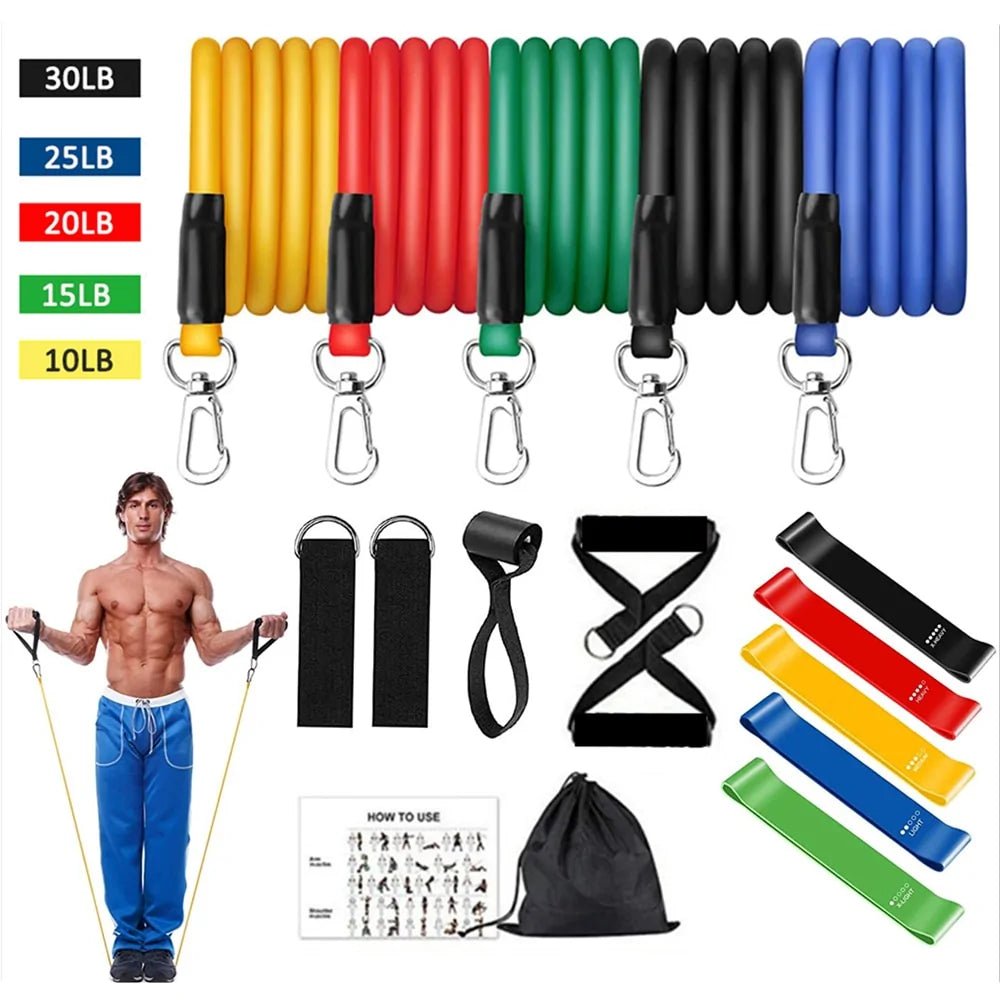 16PCS Resistance Band Set: Home Gym Fitness Training - Rieworkes