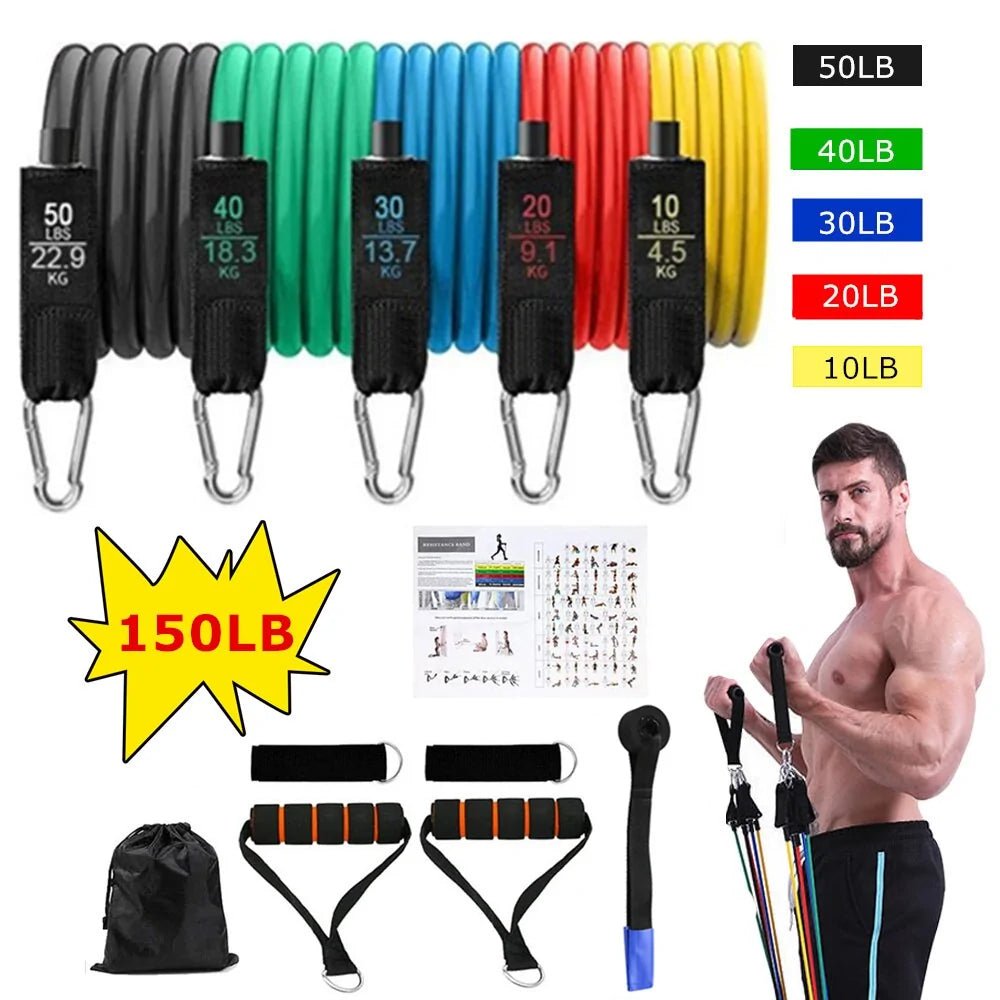 16PCS Resistance Band Set: Home Gym Fitness Training - Rieworkes