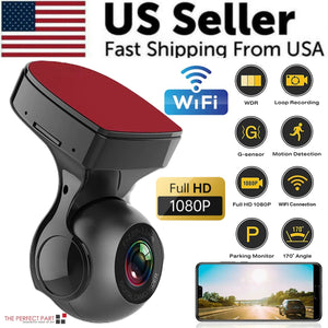 170° WiFi Dash Cam Recorder Car Camera HD 1080P Car DVR Vehicle Video G - Sensor - Rieworkes